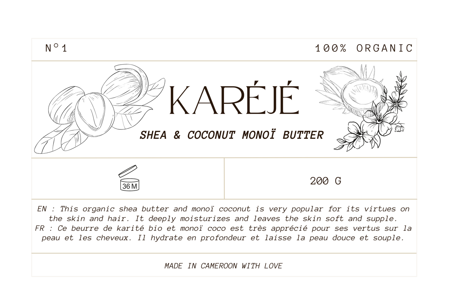 Beurre de karité et Coco Monoï Bio