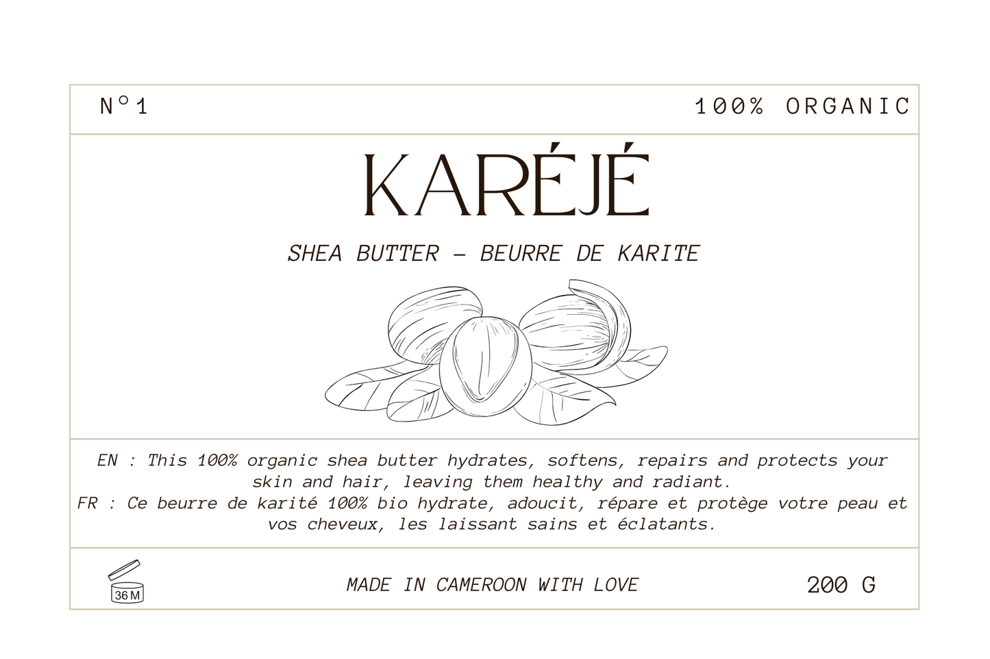 Beurre de karité non raffiné bio